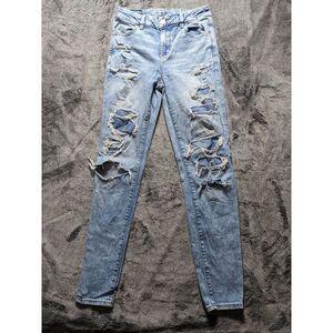 American Eagle Next Level Stretch Curvy Jegging Womens Size 0 Regular Distressed